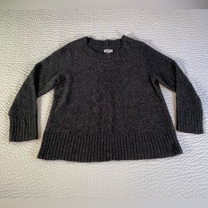 Charcoal & Gray Crew Neck Quarter Sleeve Sweater